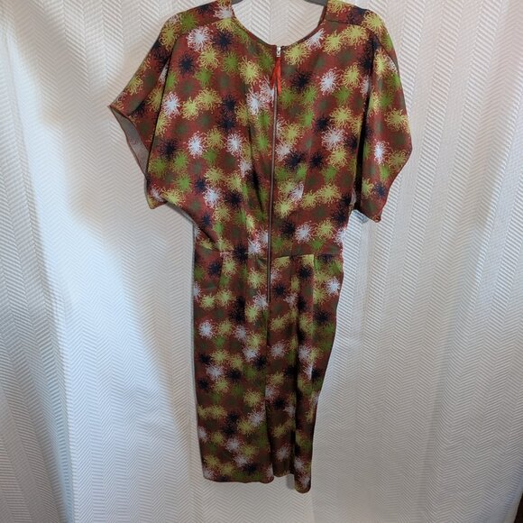 Costello Tagliapietra Designer Wrap Dress Draped Satin Exposed Zipper Size 10 - Picture 10 of 14